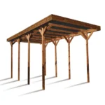 Carport aus behandeltem Holz, 32,3 m² - Wohnmobil