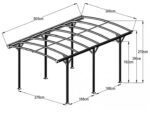Carport aus anthrazitfarbenem Aluminium, 3 x 5 m – Bild 2