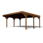 Victor Cerland Doppelcarport aus Holz mit Flachdach
