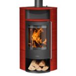 ORANIER POLAR NEO ECK KAMINOFEN STAHL SCHWARZ / KERAMIK PAPRIKAROT – Bild 2