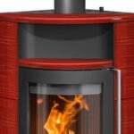 ORANIER POLAR NEO ECK KAMINOFEN STAHL SCHWARZ / KERAMIK PAPRIKAROT – Bild 3